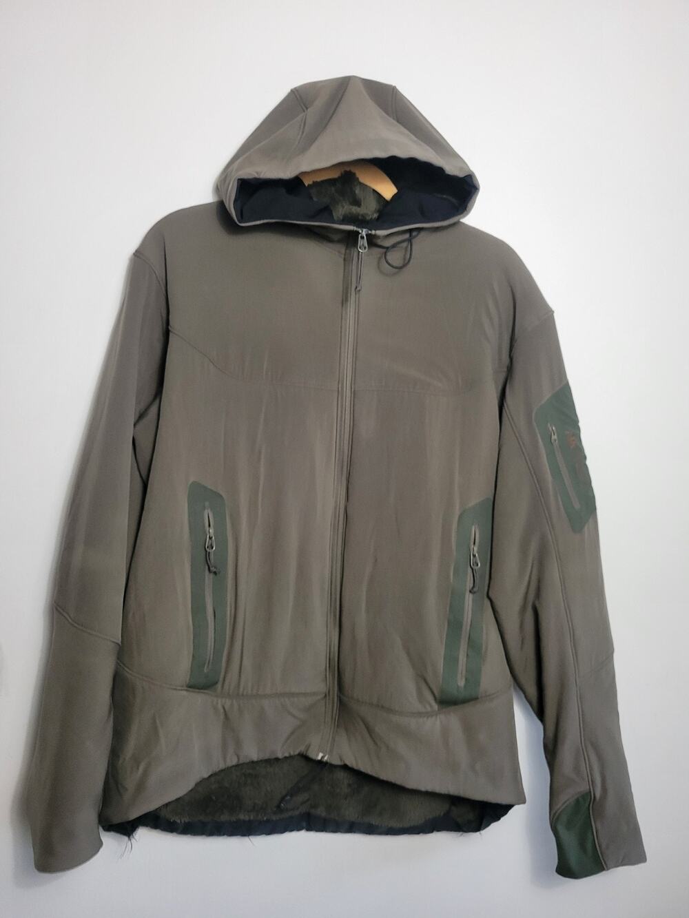 Arc'teryx Hyllus Hoodie Jacket Mens L Military Green Fleece Lined Polartec Vntg